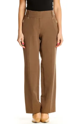 Brown Straight-Leg Trousers