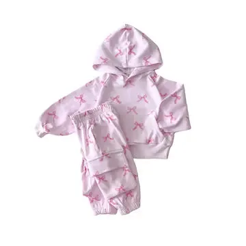 Cargo Jogger Set with Pink Bows