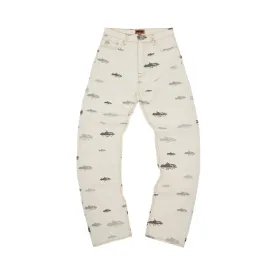 Corteiz Alcatraz Pattern Jeans White