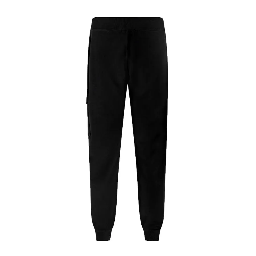 C.P. Company Diagonal Raised Fleece Cargo Sweatpants in Black