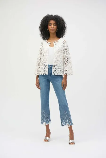 Embellished Highrise Cropped Boot Jeans