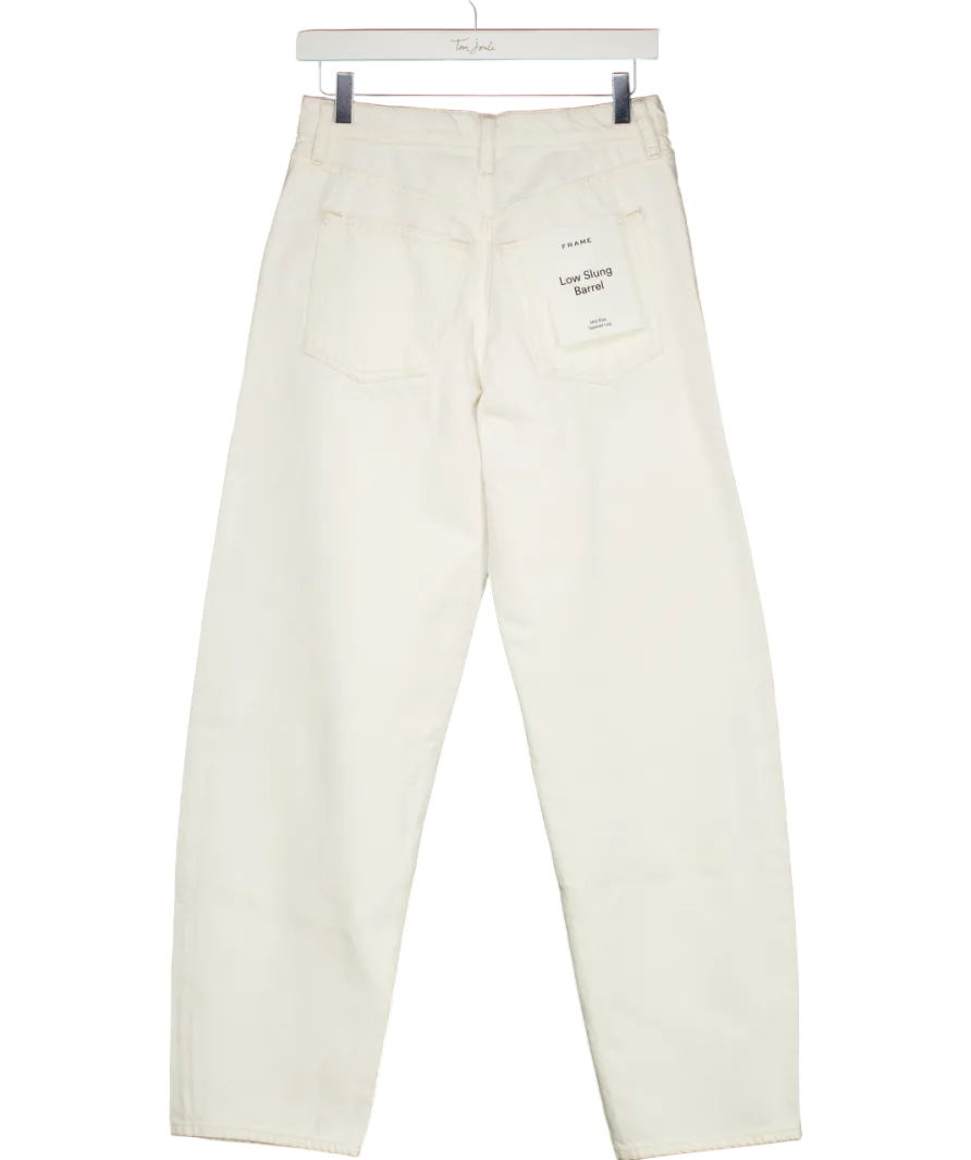 FRAME White Low Slung Barrel Jeans W24