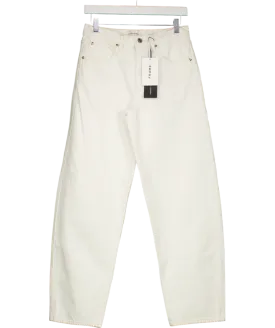 FRAME White Low Slung Barrel Jeans W24