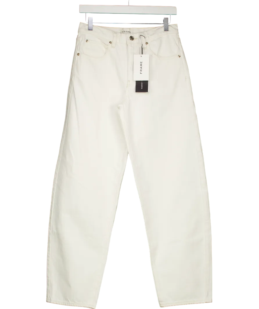 FRAME White Low Slung Barrel Jeans W24