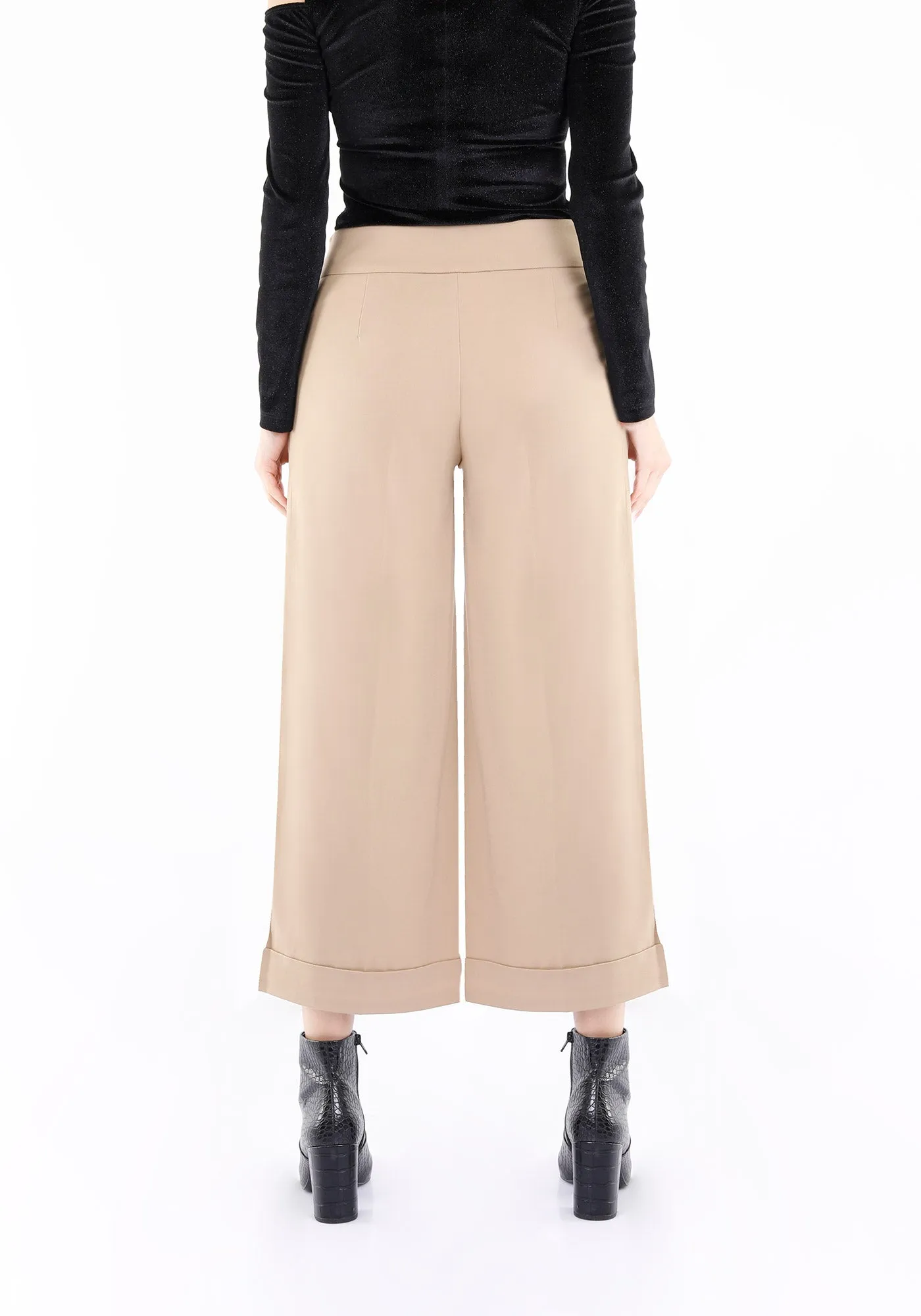 G-Line Camel Wide Leg Cropped Pants