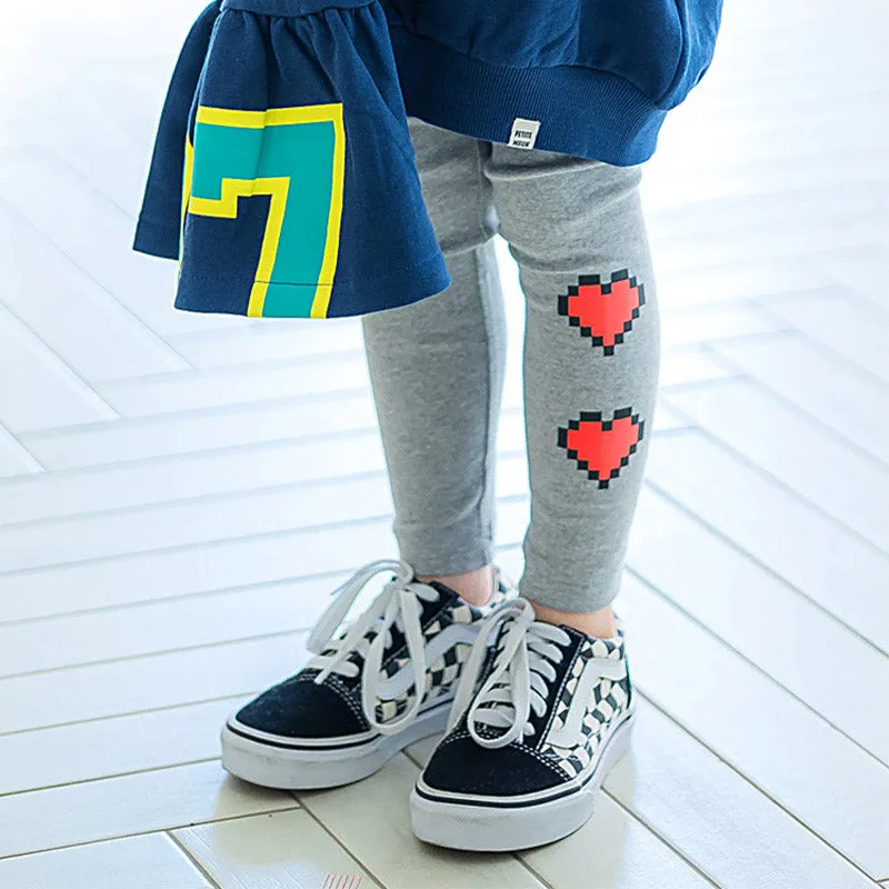 Grey Double Hearts Leggings 2304PM25