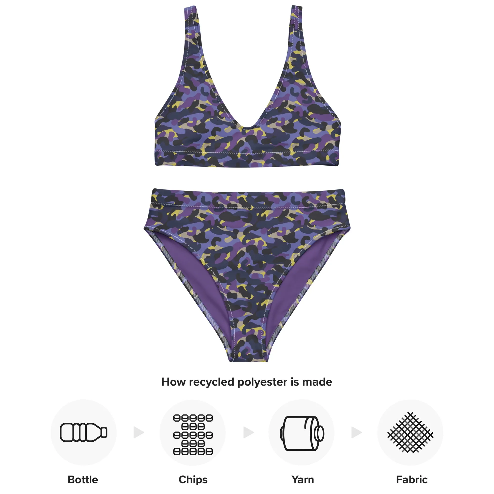 High Waisted Bikini Womens (Glamourange Luxury Bikini High Waisted - 0015 Patterns Model)