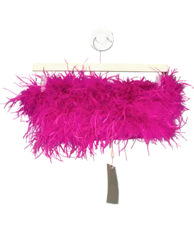 House of CB Pink Fenella Feather Trimmed Bandeau Top UK S