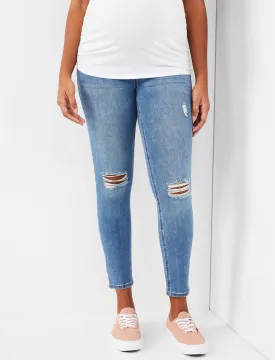 Indigo Blue Secret Fit Belly Super Stretch Skinny Maternity Jeans in Beech