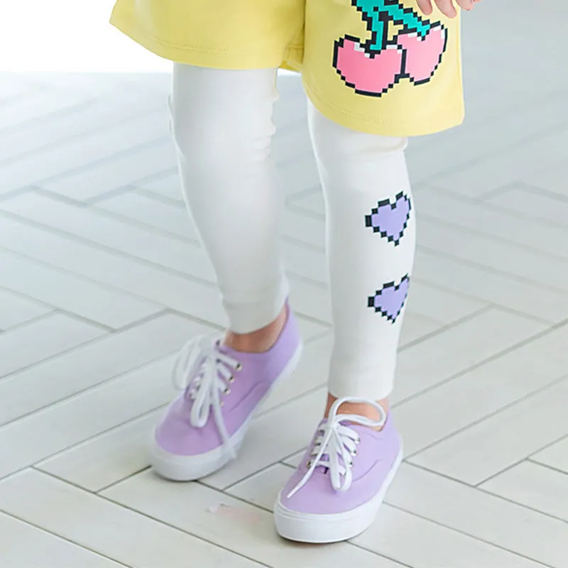 Ivory Double Hearts Leggings 2304PM24