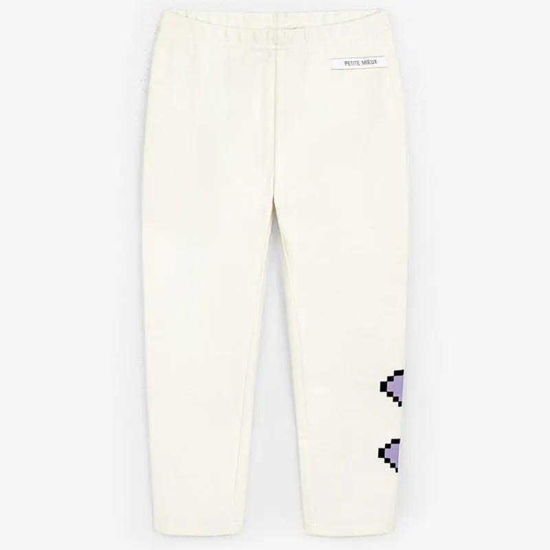 Ivory Double Hearts Leggings 2304PM24