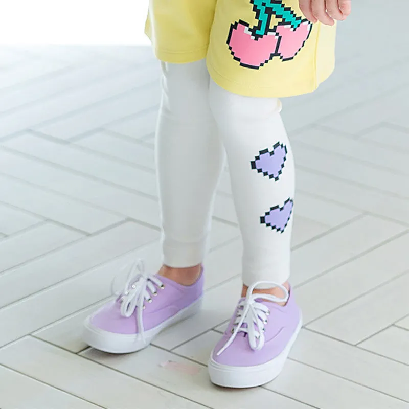 Ivory Double Hearts Leggings 2304PM24