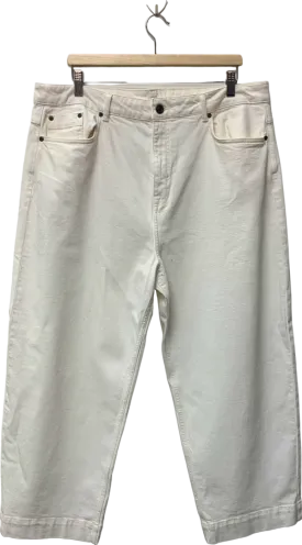 John Lewis White Cropped Trousers UK 18