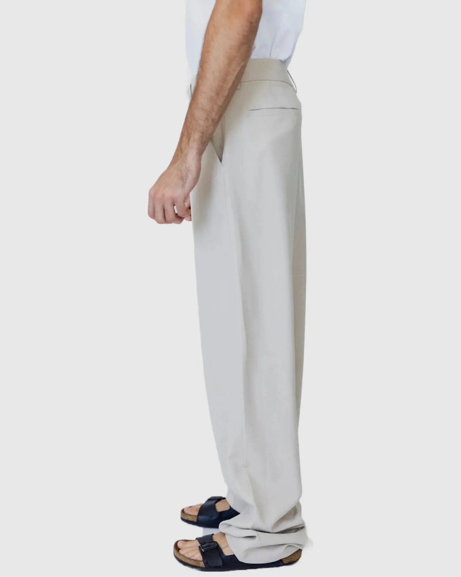 Justin Cassin Reagan Straight Leg Pants in Beige Color