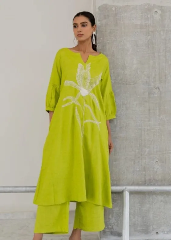 Matcha Bloom Kurta Set