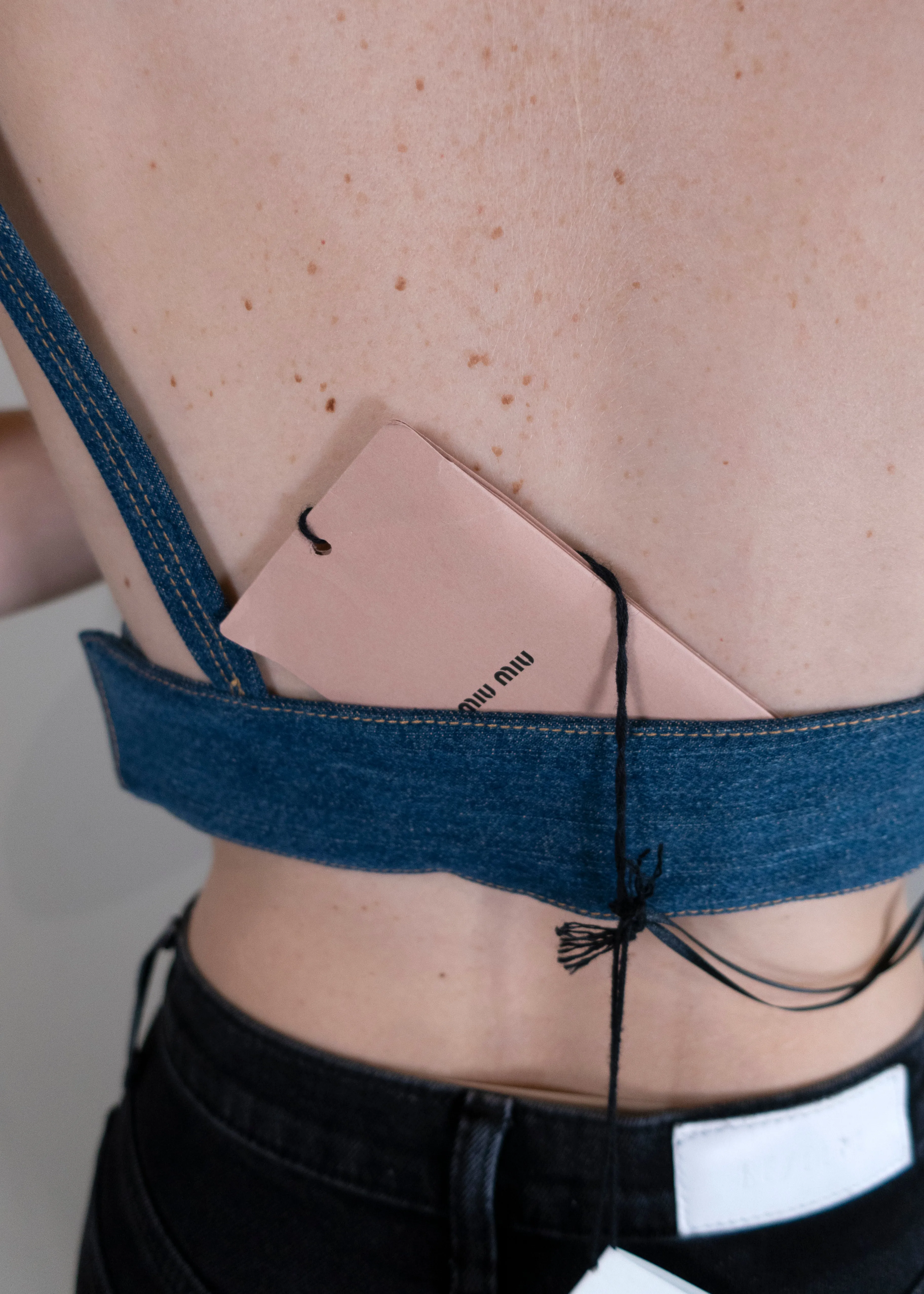 Miu Miu Cropped Denim Tank Top