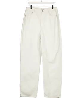 NA-KD White Wide High Waist Jeans UK 18