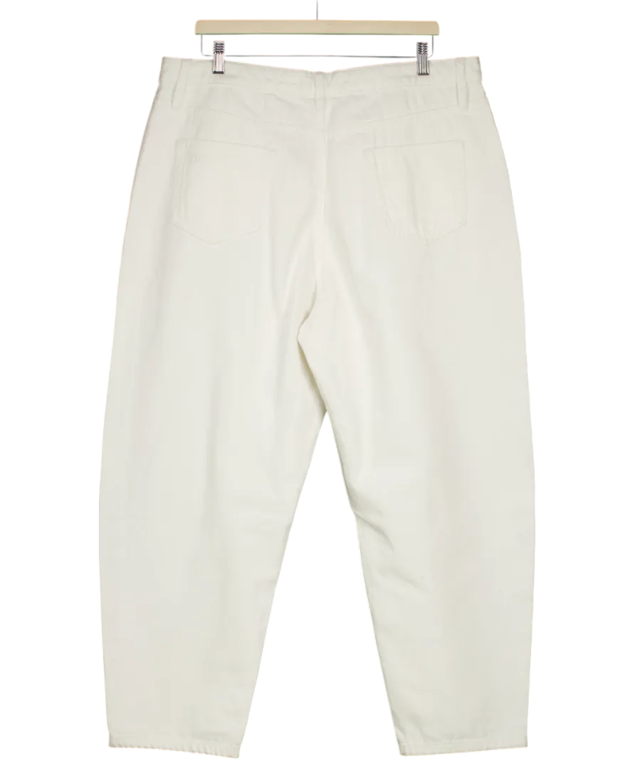 Nobody's Child White High Rise Barrel Leg Jeans UK 18