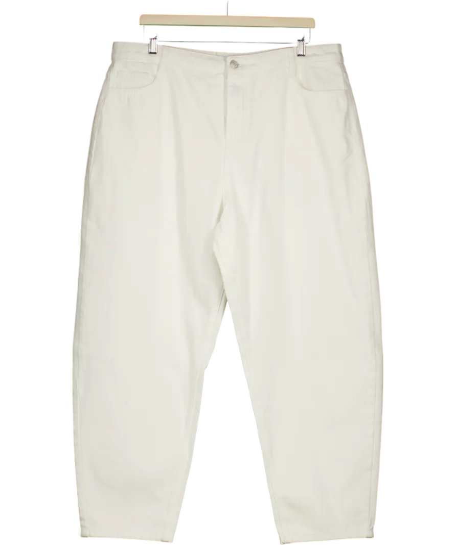 Nobody's Child White High Rise Barrel Leg Jeans UK 18