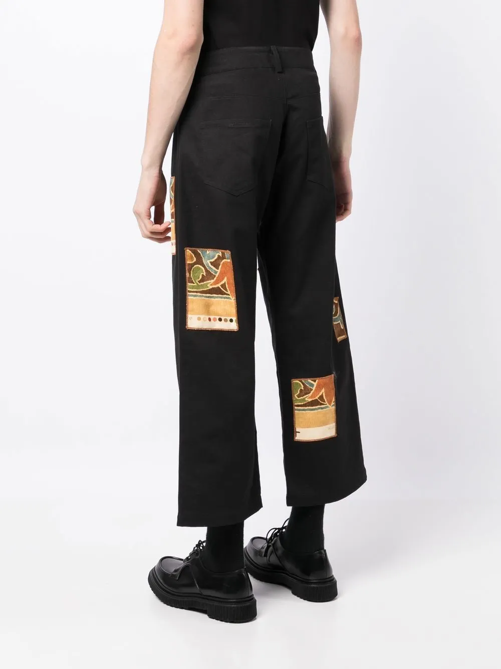 Patch-Detail Cropped Trousers