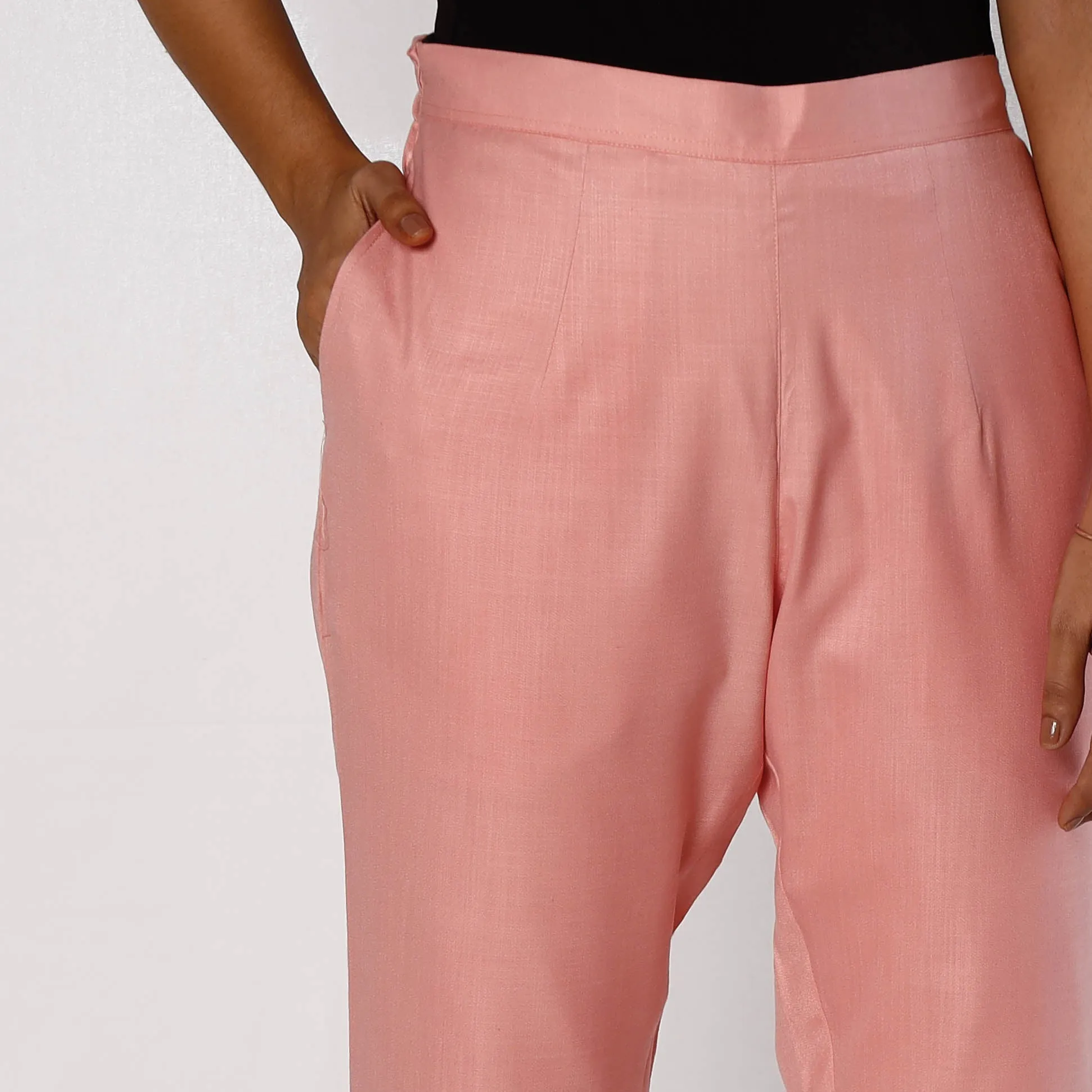 Peach - Flex Cotton Tapered Casual Pant for Women