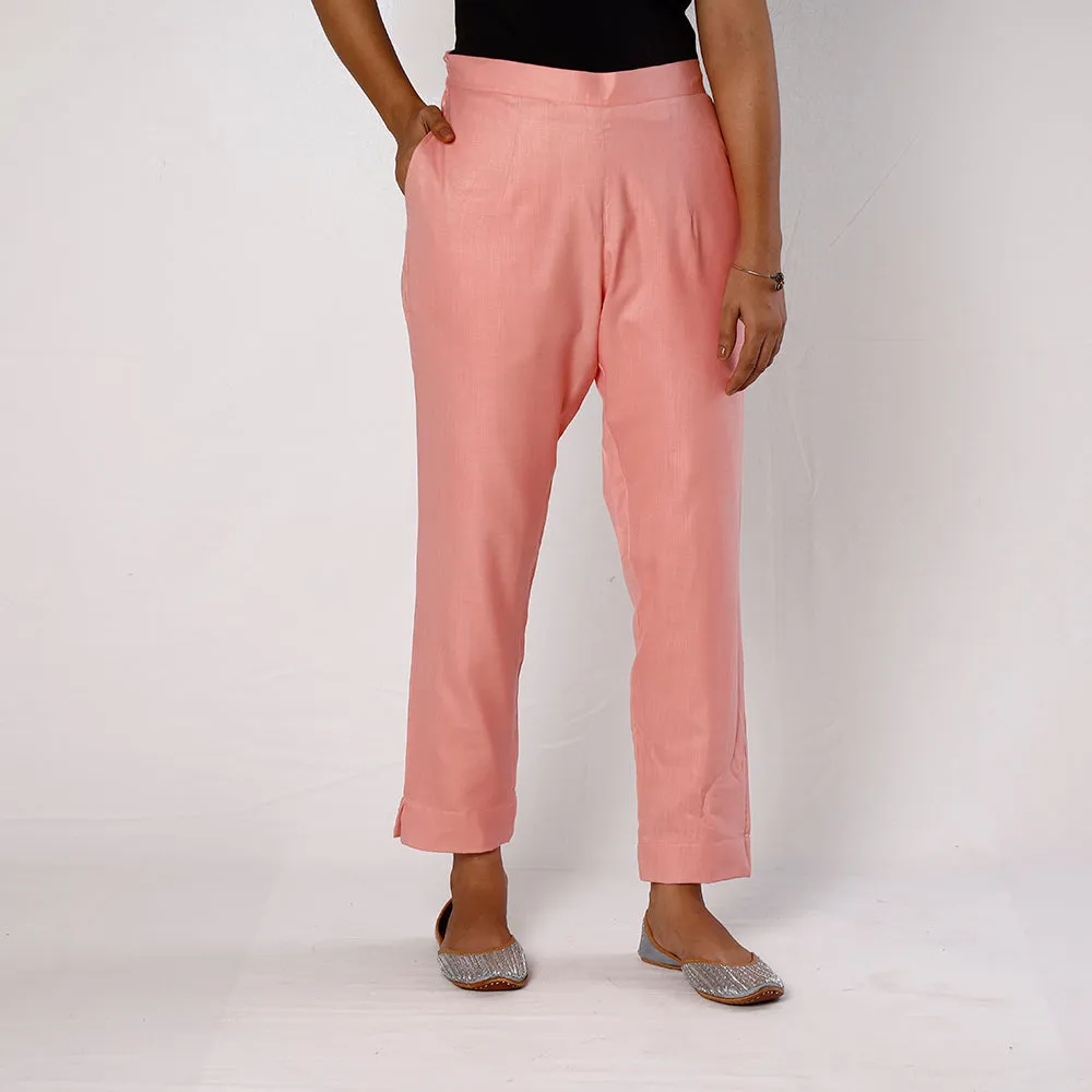 Peach - Flex Cotton Tapered Casual Pant for Women