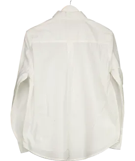 Pepe Jeans White Embriodered Logo Cotton Shirt UK M