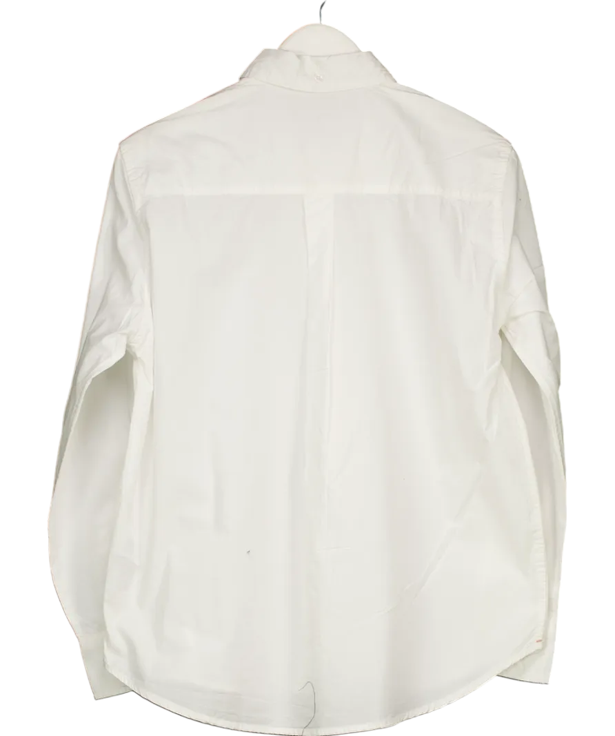 Pepe Jeans White Embriodered Logo Cotton Shirt UK M
