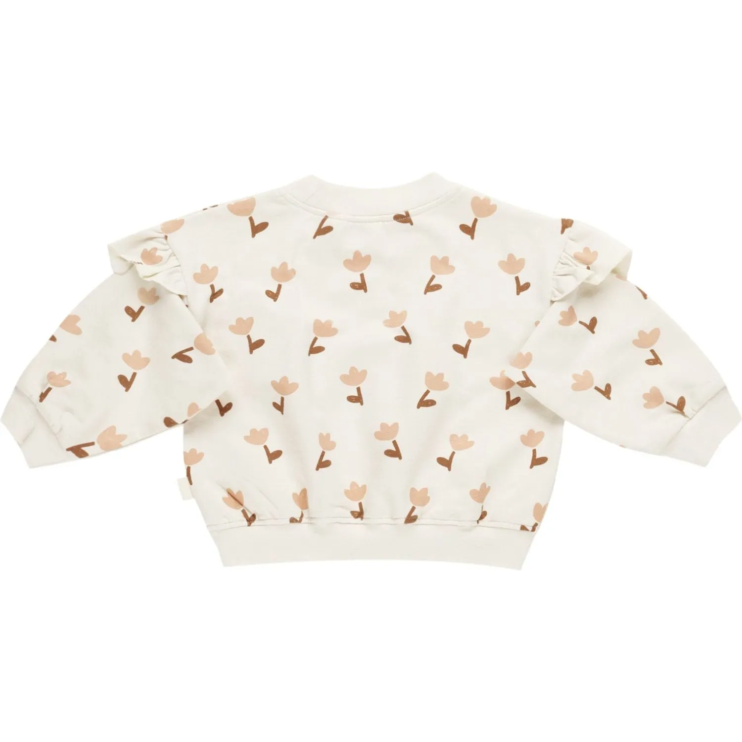 Quincy Mae Ruffle Fleece Sweatshirt - Tulips