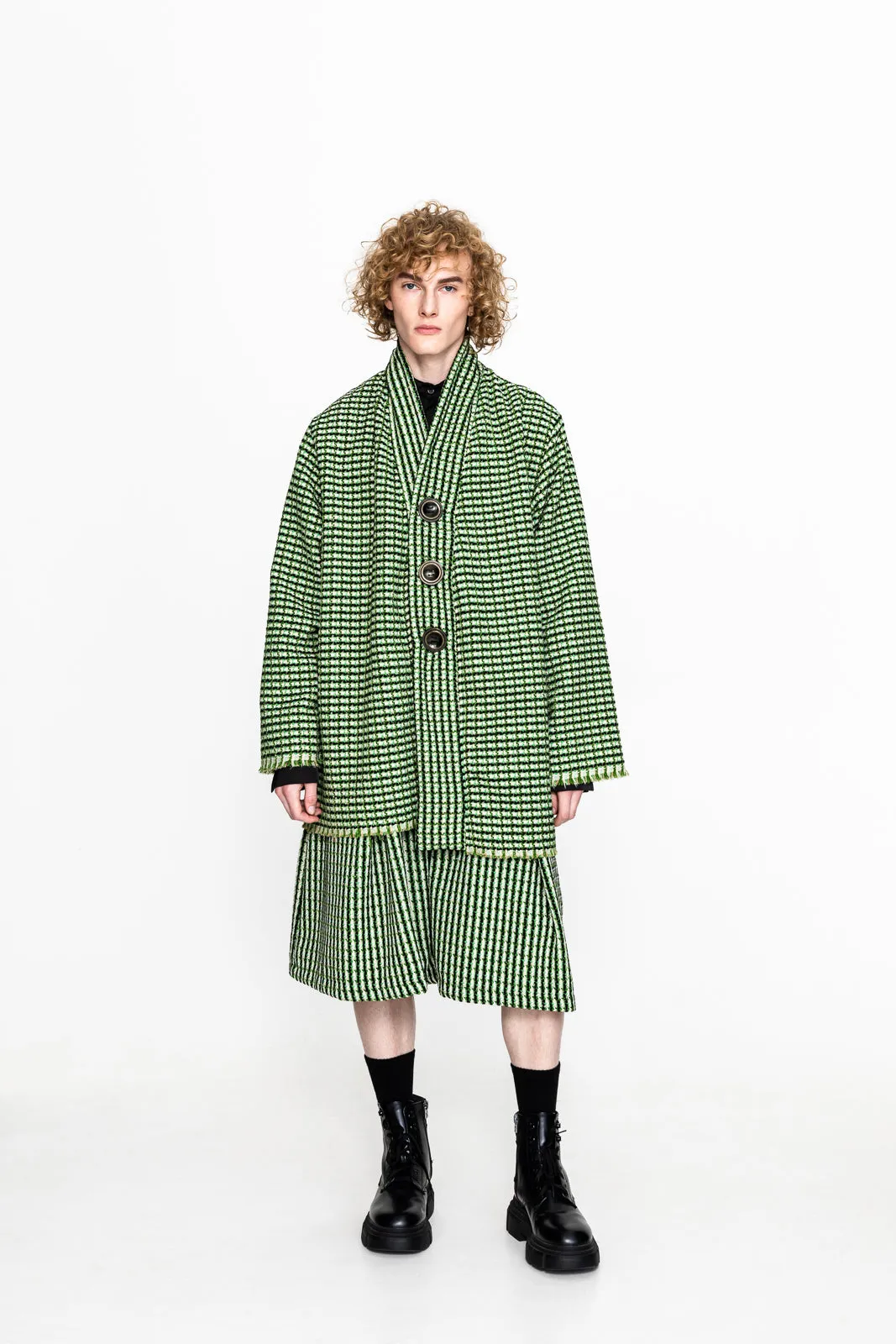 Simon Cropped Pants Patterned Green