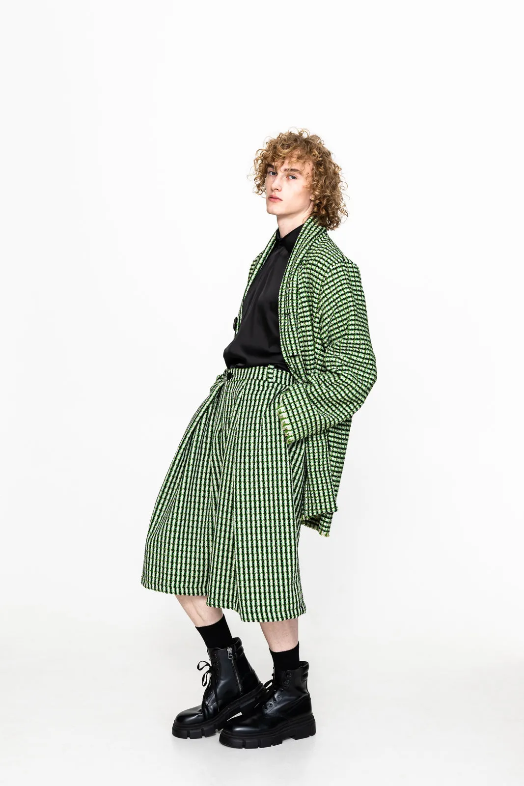 Simon Cropped Pants Patterned Green