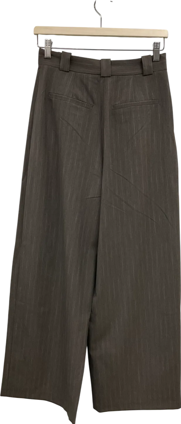 Topshop Brown Tailored Pinstripe Trousers UK 8