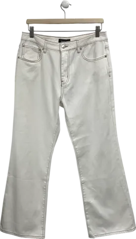 White Fox Cream Lola High Rise Wide Leg Jeans UK L