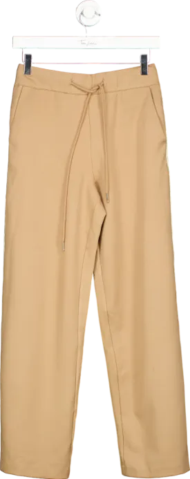 WYSE LONDON Camel Penny ponte Wide Leg Trousers UK 8