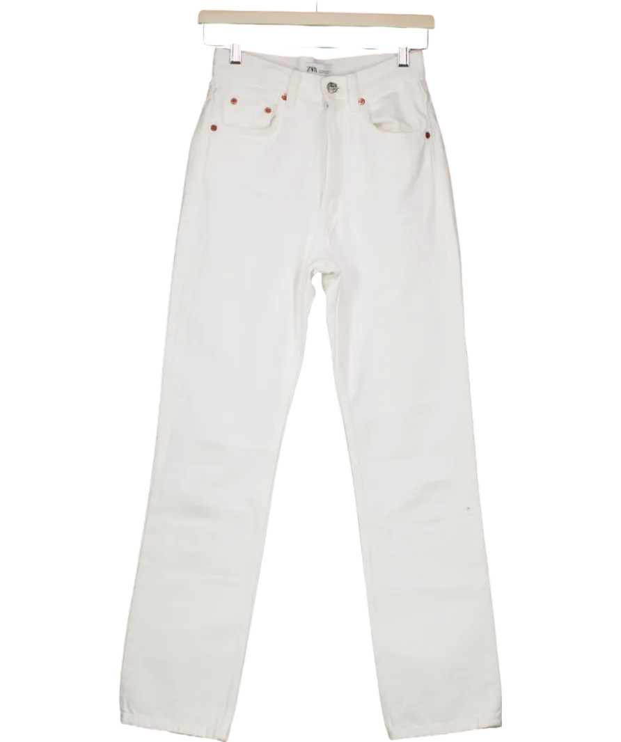 ZARA White Straight Leg Jeans UK 6
