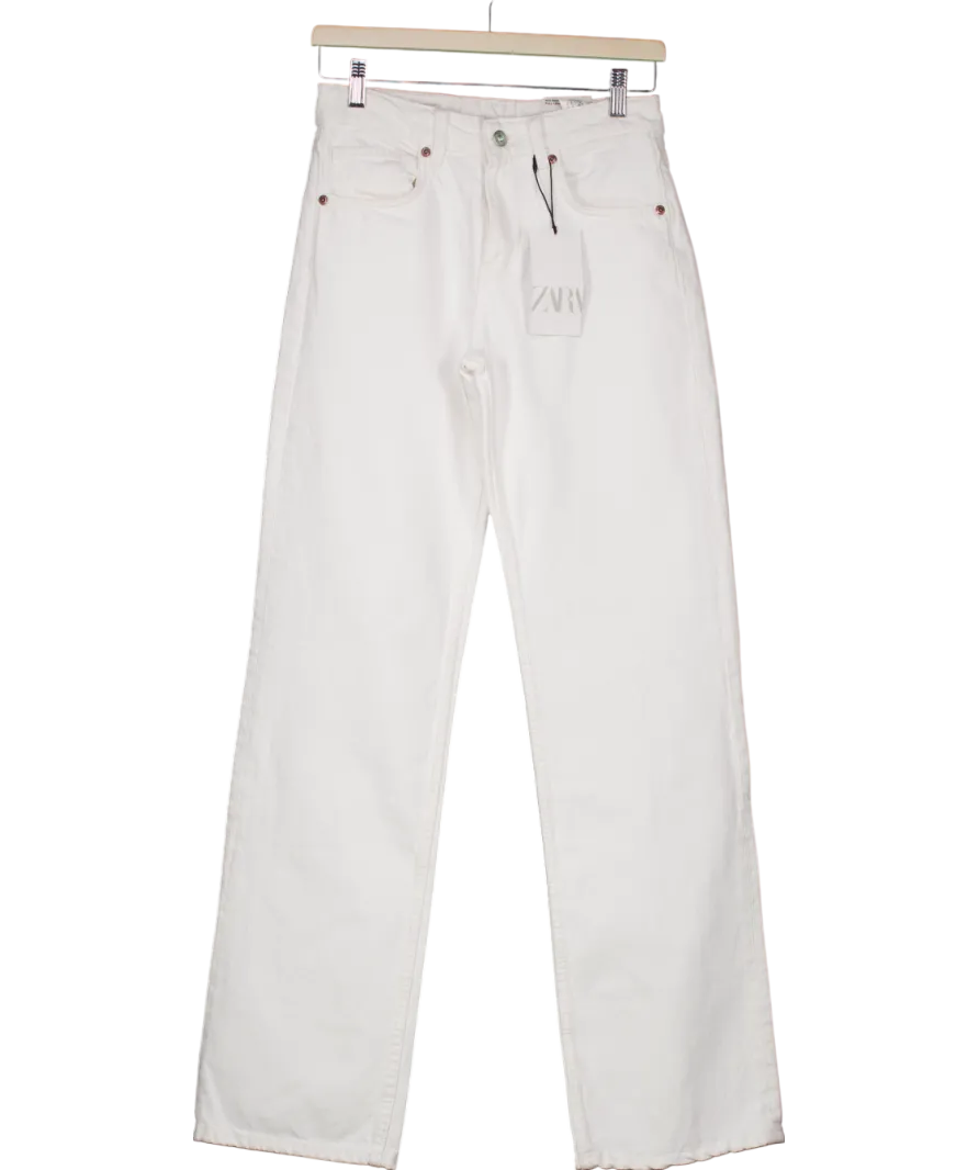 ZARA White Wide Leg Jeans UK 6